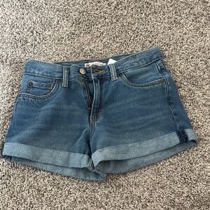 Levi's Blue Jean Shorts with Cuffed Hem and Relaxed Fit